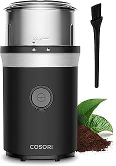 Coffee Espresso Grinder Electric, Food Grade Stainless Steel Blades, 12 Cups, Black