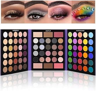 Pretty All Set Eyeshadow Palette Pro 86 Colors Makeup Kit Matte Shimmer Eye Shadow Highlighters Contour Blush Powder All In One Makeup Pallet Holiday Christmas Valentine's Day Gift Set