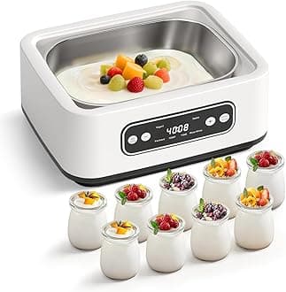 Yogurt Maker Machine, 1.6L Automatic Yogurt Maker with Constant Temperature Control & Smart Timer, Multi-Function Probiotic Yogurt Maker for Home, Includes 9 Glass Jars & Stainless Steel Inner Liner