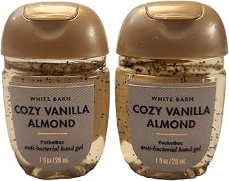 Bath and Body Care - Travel Size Sanitizer - 2 piece Bundle Set Hand Gel - 1 Fl Oz each - Label Artwork Varies (COZY VANILLA ALMOND)