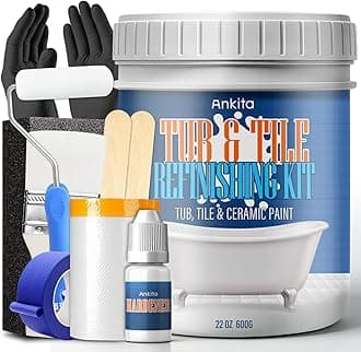 Specialty Tub and Tile Paint, Water-based Tub and Tile Refinishing Kit with Tools, Quick-Dry Tub Paint for Bathtub, No Odor Shower Paint, Bathroom Tile Paint, User-friendly on Tubs, Tile, Shower, Sink (Pure White)