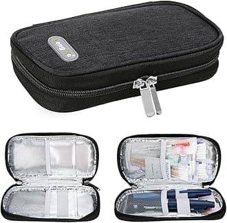 YOUSHARES Insulin Cooler Travel Case, Refrigerated Cooler Travel Case with 2 TSA Approved Ice Pack