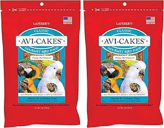LAFEBER'S Classic Avi-Cakes Pet Bird Food, Made with Non-GMO and Human-Grade Ingredients, for Macaws & Cockatoos (1 Ib Pack of 2)