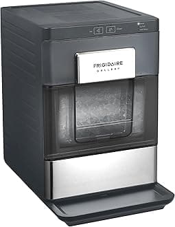 Frigidaire Gallery, 33 Lbs. Countertop Ice Maker, Nugget Shaped Ice, Stainless Steel Trim, Black