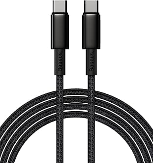 Baseus USB-C to USB-C Cable [PD Compatible, 100W/5A, Fast Charging, Zinc Alloy, Nylon Braided, Durable, Durable, Anti-Disconnect, Tangle-Free Design] TypeC Cable, 480Mbps, Data Transfer, QC/PPS,