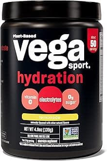 Sport Hydration Electrolyte Powder, Lemonade - Post Workout Recovery Drink for Women and Men, Vitamin C, Vegan, Keto, Sugar Free, Dairy Free, Gluten Free, Non GMO, 4.9 oz