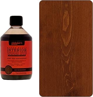 Wood Stain Water Based - 16.9oz/500ml - Indoor Furniture Stain Light & Dark Finishes - Special Non Toxic & Eco Friendly Formula - Wood Stain for Crafts - Color: Very Red Mahogany