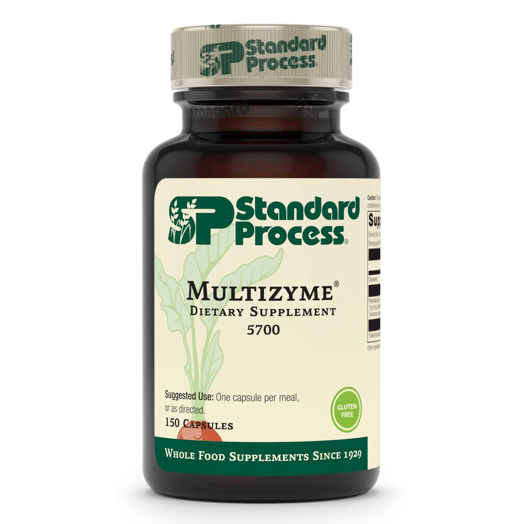 Standard Process - Multizyme - Digestion and Pancreatic Function Support Supplement, Provides Digestive Enzymes and Pancreatic Enzymes, Gluten Free - 150 Capsules