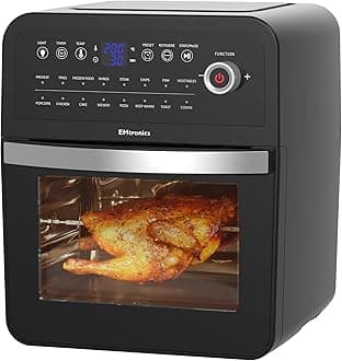 Retro Air Fryer Oven Combi, Rotisserie and Grill, Large Family Size 12L with 16 Pre-Set Menus for Oil Free Cooking – Black