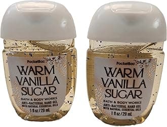 Bath and Body Care - Travel Size Sanitizer - 2 piece Bundle Set Hand Gel - 1 Fl Oz each - Label Artwork Varies (WARM VANILLA SUGAR)