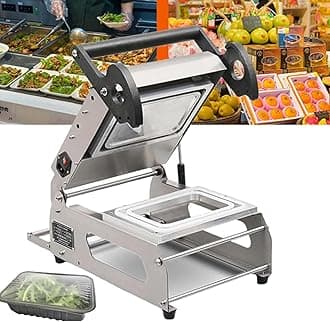 Semi-Automatic Food Takeaway Sealing Packaging Machine, Manual Sandwich Tray Heat Sealer, Hand Pressure Takeaway Box Sealer for Vegetables, Fruits, Meat, Fish,260mm