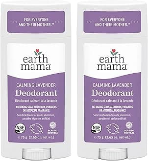 Earth Mama Calming Lavender Deodorant | Safe for Sensitive Skin, Pregnancy and Breastfeeding, Contains Organic Lavender, Calendula and Coconut Oil, Baking Soda and Aluminum Free, 2.65-Ounce (2-Pack)