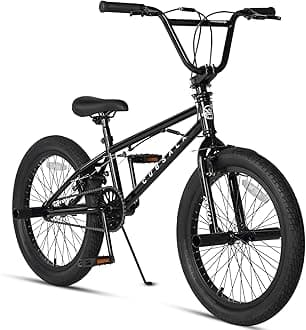 20 Inch Freestyle BMX Bicycle Kids Bike with 4 Pegs Gyro for Boys Girls Beginner-Level Black
