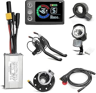 EBike Conversion Kit 350W/800W, 36V/48V/52V 17A 26A Brushless Sinewave Controller Color LCD CS866 with USB Display for Electric Bicycle Scooter Mountain Bike Parts