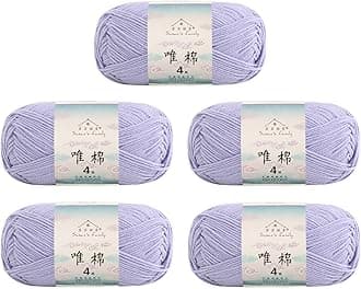 Susan's Family 4 ply 60% Cotton 40% Acrylic Yarn - Soft & Durable - 5 x 50g (1.76oz) - 655 Yards for Knitting & Crocheting - Baby Blankets, Amigurumi, Sweaters & More