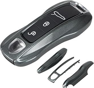 AeroBon 3-Piece Painted Key Fob Cover Compatible with Porsche Key Shell, Key Fob Shell Replacement (MK2, Agate Grey)