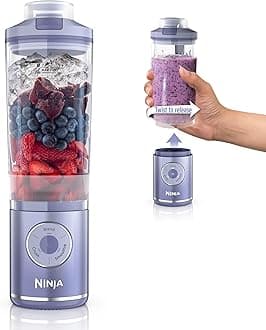Blast Max, Portable Blender + Twist & Go, Personal Smoothie, Blend, Ice Crush, 3 Programs, Cordless, 22 oz removable Vessel, Dishwasher Safe, Leakproof, Lavender, BC251LD
