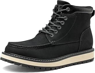 Bruno Marc Men's Moc Toe Boot Fashion Comfort Casual Wedge Boots