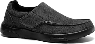 OrthoComfoot Men's Orthopedic Slip-On Loafers Walking Shoes: Comfortable Arch Support Plantar Fasciitis Hook and Loop Shoes, Casual Orthotic Work Loafers for Foot and Heel Pain