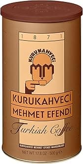 KURUKAHVECI MEHMET EFENDI Turkish Coffee, Arabica Beans, Roasted Ground,Rich Aroma, Fresh, Medium to Heavy-bodied, Original Taste Since 1871 (17.6 OZ / 500 Gr)