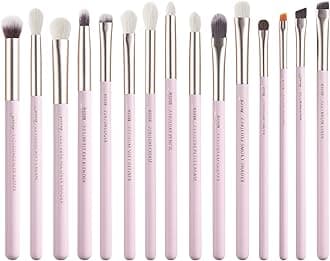 Eyeshadow Brushes 15pcs, Natural Eye Brush Set for Eyeshadow Blending Concealer Eyebrow Eyeliner, Blushing Bride T294
