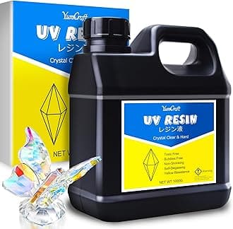 UV Resin - 1,000g Crystal Clear UV Curing Resin, Low Odor Hard Type Ultraviolet Cure Resin for DIY Jewelry Making, Crafts, Painting - Transparent Bubbles Free UV Epoxy for Casting, Statues