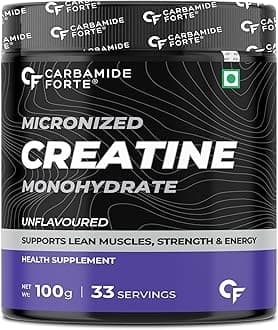 Creatine Mono Hydrate Powder | Micronized Monohydrate 100gm | Creatine Supplement for Lean Muscle Volumization, Strength & Energy - Unflavoured Powder - 33 Servings - 100g