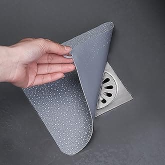 Silicone Tub Stopper Floor Drain Cover,2 Pieces Sewer Anti-Odor Mat Deodorizing Drain Plugs for Kitchen,Bathroom and Laundry(6x6 inch) Grey