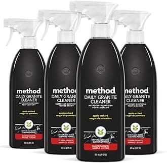 Method Daily Granite Cleaner Spray, Apple Orchard, Cleaning Agent for Granite, Marble, and Other Sealed Stone, 28 oz Spray Bottles (Pack of 4)