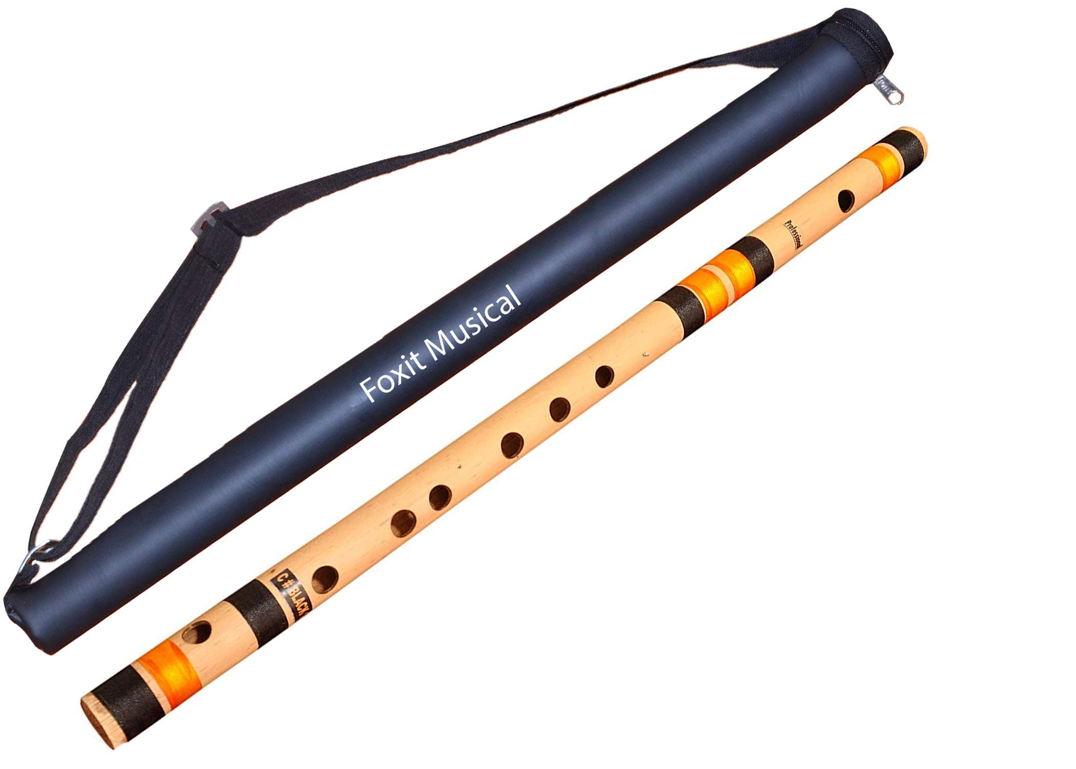 - Foxit Professional Flutes C Sharp Medium Right Hand Bansuri Size 18.5 inches With Free Carry Cover