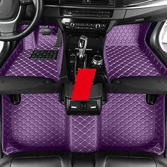 Custom All-Weather Protection Leather Car Floor Mats for Cars Sedan SUV Sports Car Waterproof Floor Mat (Purple)