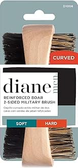 Diane firm reinforced boar and nylon bristle, curved, two-sided, military style, wave mens hair brush, d1006
