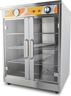 4-Shelf Electric Catering Hot Box Food Warmer Accommodating up to (8) 15" Pizza Boxes, Countertop Heated Holding Cabinet for Pretzels, Warming Machine for Home Commercial Use, 120V 600W