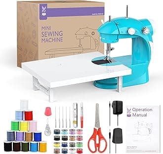 Mini Sewing Machine with 42PCS Sewing Kit, Foot Pedal, Adapter