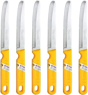 Kiwi SET 512 6 piece Fruit Knives,Silver and Yellow