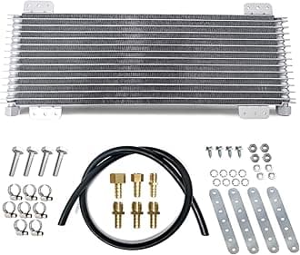 Transmission Oil Cooler Kit 40K Low Pressure Drop Trans Cooler LPD47391 Compatible with Heavy Duty 40,000 GVW Max including Mounting Hardware, Towing Applications and Advanced Cooling Protection 47391