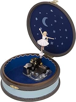 Trousselier - Ballerina - Leap© The Movie - Felicie'S Music Boxes - Musical Jewellery Box - Vintage - ! Very Fragile! - Ideal Young Girl's Gift - Music Swan Lake - Blue Color - 2 Count