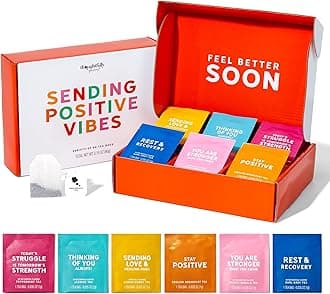 Thoughtfully Gourmet Sending Positive Vibes Tea Gift Set, 90 Tea Bags, 6 Flavors, Uplifting Quotes, Great Get Well Gifts
