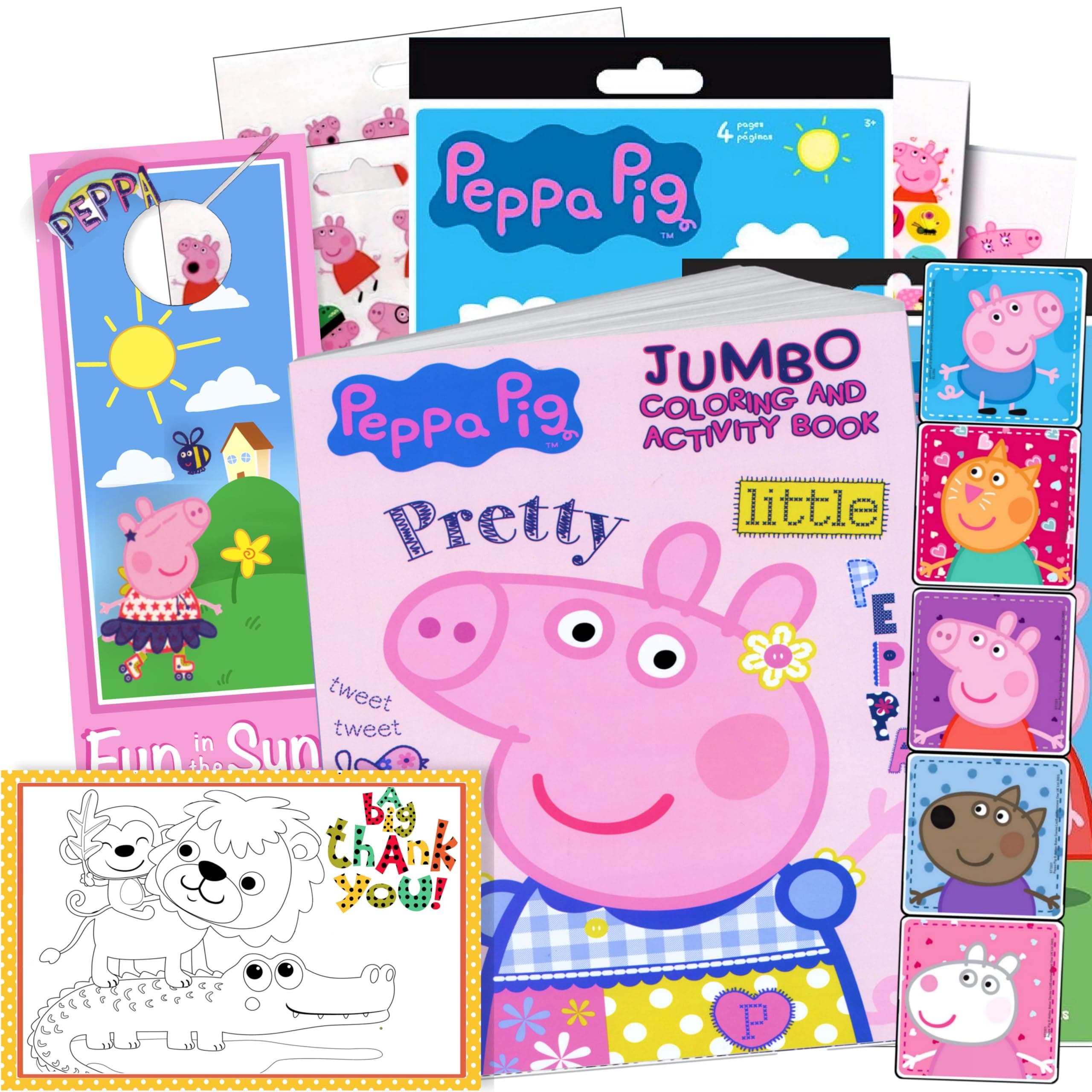 Coloring and Activity Set - Bundle Includes Peppa Pig Coloring Book, Peppa Pig Stickers, and 2-Sided Door Hanger (Peppa Coloring Book & Stickers)
