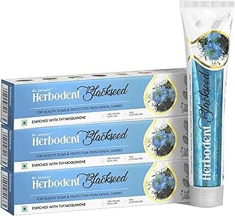 Black Seed Toothpaste - 100g Pack of 3 | with Natural Particles | THYMOQUINONE Improves Micro-Hardness Level of Enamel | Sensitivity & Cavities Protection | 7 Organic Herbs (Mint)