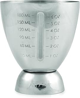 True Vista Stainless Steel Double Jigger for Bartending, Cocktail Measuring Jiggers for Margarita, Whiskey Sour, Bloody Mary, Mocktails and Other Drinks, Home Bar Accessories, 6 oz & 1 oz, Set of 1