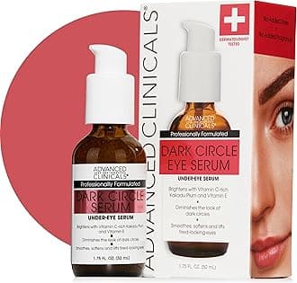 Dark Circle Caffeine Under Eye Serum For Face With Hyaluronic Acid Moisturizer + Peptides | Brightening Vitamin C Serum Helps Improve Look Of Puffy Eye & Fine Lines, 1.75 Fl Oz