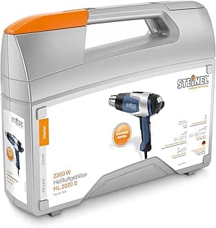 Steinel HL 2020 E - Electronic Hot Air Gun 2200 Watts - Temperature Range from 80-630 C °- High Precision Heat Gun w/ LCD Display, Case & 9 mm Reduction Nozzle, one size