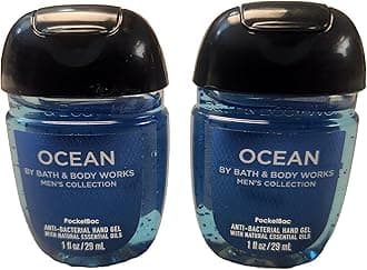 Bath and Body Care - Travel Size Sanitizer - 2 piece Bundle Set Hand Gel - 1 Fl Oz each - Label Artwork Varies (OCEAN)