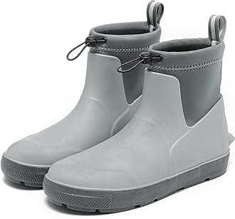 Men's Deck Boots,Ankle Rubber Rain boots Waterproof Anti-Slip Waterproof Shoes, Fishing Boating Boots Water Work Shoes for Men