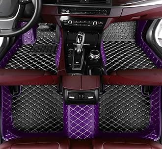 SARAHS Customized car Floor mats -Suitable for 99% of Cars, SUVs, and Trucks - car Pads to Protect Vehicle Interior Floor Accessories (Purple and Black)