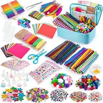 Sundaymot Arts and Crafts Supplies for Kids, 2000+Pcs DIY Craft Kits, Ages 6-10, Educational Preschool and Homeschooling Arts Programs, Children Craft Kits, Gifts for Boys and Girls.