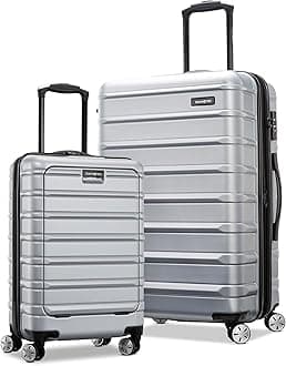 Samsonite Omni 2 Pro Hardside Expandable Luggage with Spinner Wheels, PRO 2PC SET (CO/M), Arctic Silver