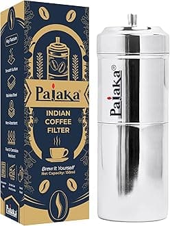 PAJAKA South Indian Filter Coffee Maker - 150 ML Capacity, Stainless Steel Madras Kaapi Kappi Drip Decoction Coffee Brewer, Small Size for 1-2 Cups, Home & Kitchen
