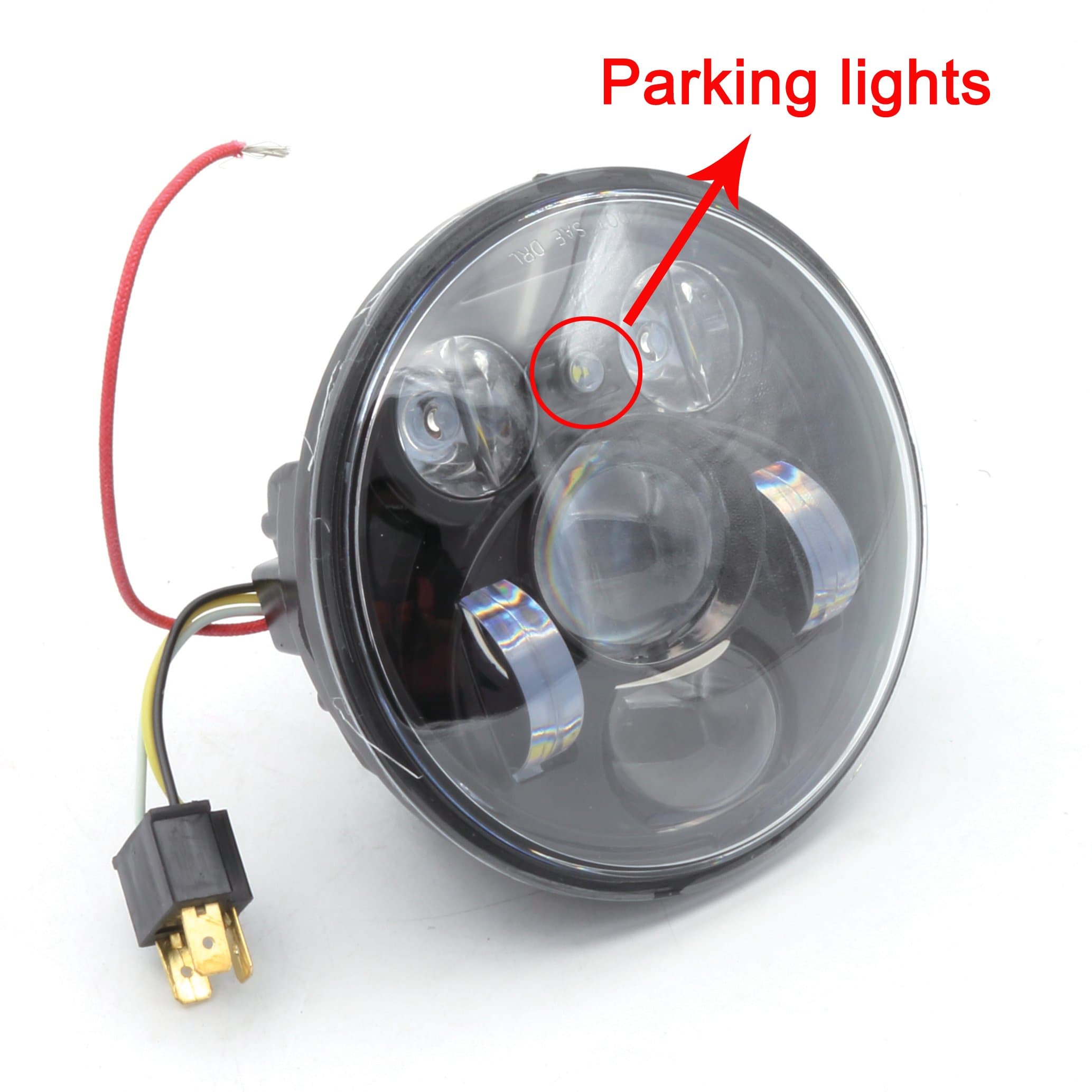 5.75" CREE LED Headlight Projector Daymaker Compatible With Harley Davidson Motorcycle (Black)